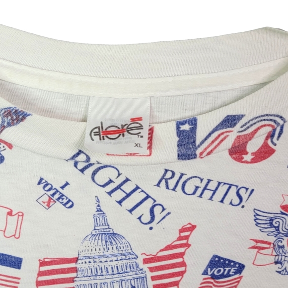Vote Rights USA Uncle Sam All Over Print AOP Vintage Single Stitched Tee XL - Picture 12 of 16